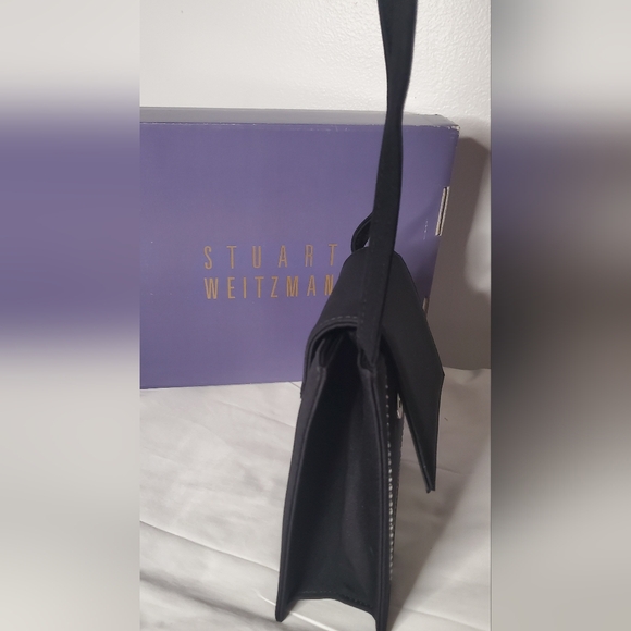 NWT STUART WEITZMAN-Small-black Fabric bag -magnetic snap crossbody evening bag - Picture 8 of 13